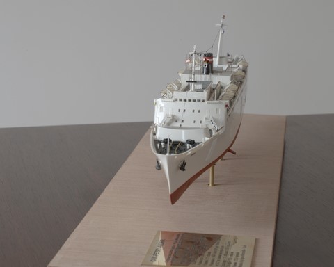 Maquette du car-ferry Avenir - détail des ponts
