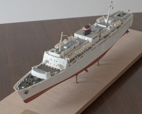 Maquette du car-ferry Avenir - vue avant