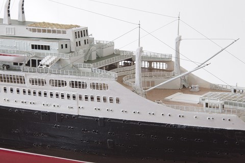 Maquette du paquebot France : une plage arrière