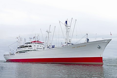 Le cargo San Diego en mer